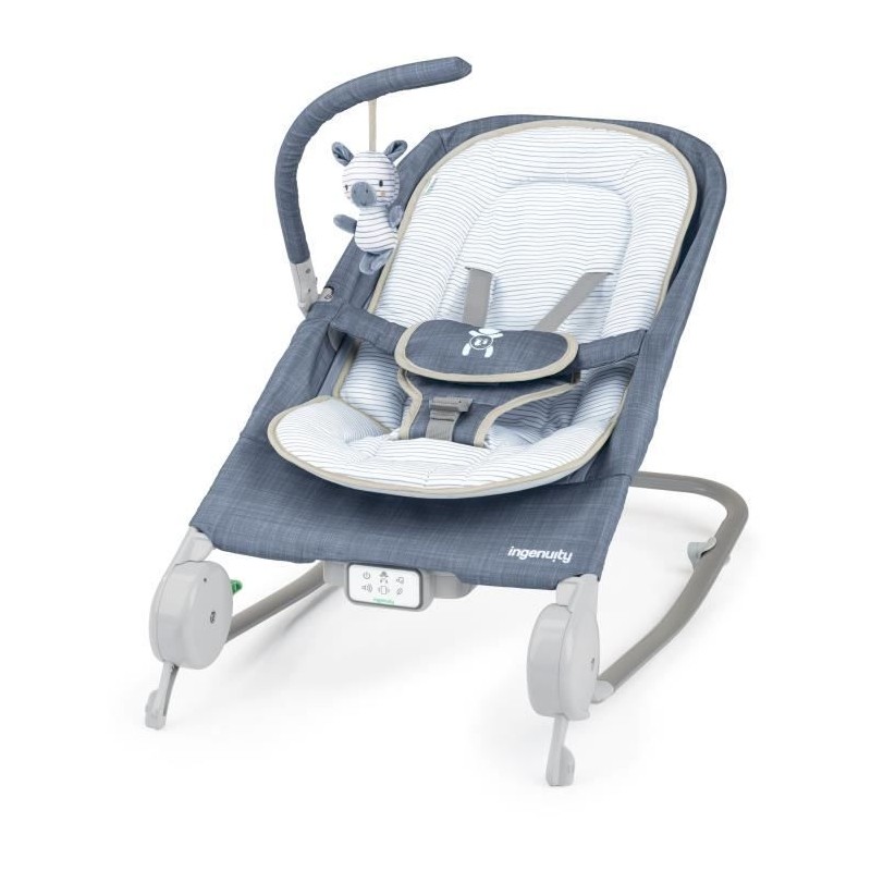 INGENUITY Transat a bascule bébé, massage ventre, Chambray, Cadeau N INGENUITY Transat a bascule bébé, massage ventre, Chambray, Cadeau N