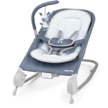 INGENUITY Transat a bascule bébé, massage ventre, Chambray, Cadeau N