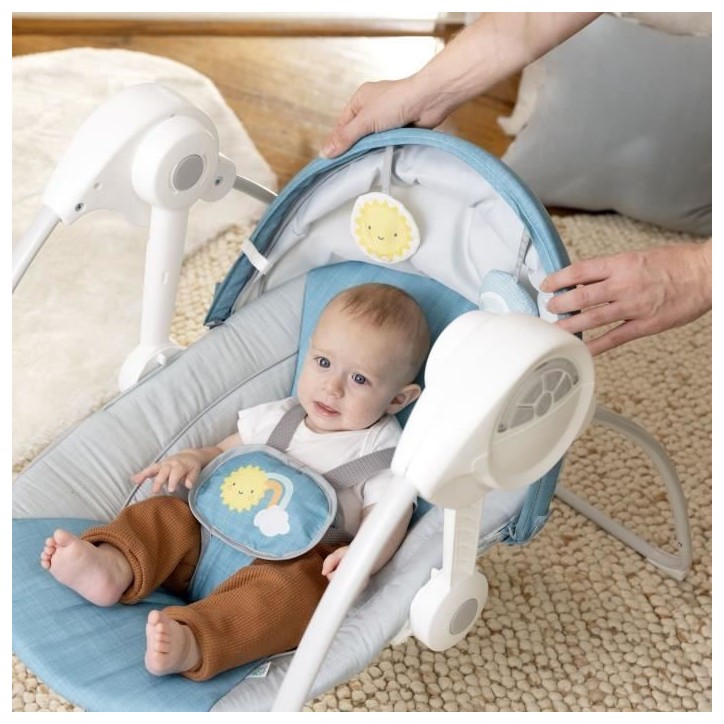INGENUITY Transat bébé balancelle électrique Sun Valley, 2 jouets, siege inclinable Cadeau Noel bébé INGENUITY Transat bébé balancelle électrique Sun Valley, 2 jouets, siege inclinable Cadeau Noel bébé
