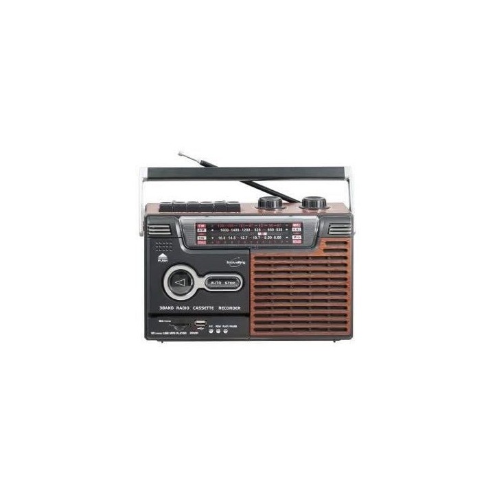 Radio-cassette enregistreur - INOVALLEY - RK10N - Haut-parleur 1 x 8 Watts - AM/FM/SW1/SW2 Radio-cassette enregistreur - INOVALLEY - RK10N - Haut-parleur 1 x 8 Watts - AM/FM/SW1/SW2