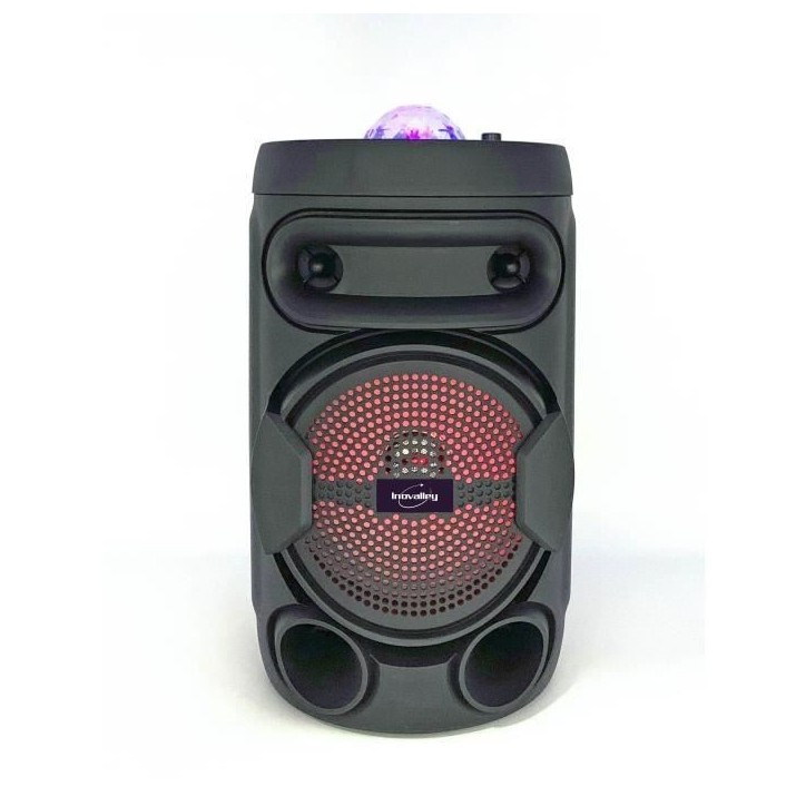 INOVALLEY KA02 BOWL- Enceinte lumineuse Bluetooth 400W - Fonction Karaoké - Boule kaléidoscope LED multicolore - Port USB, Mic