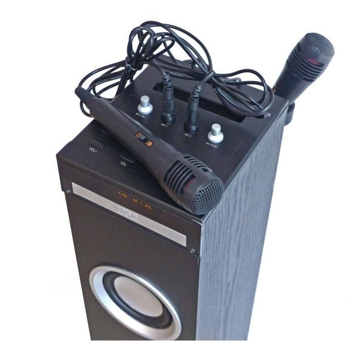 Inovalley HP49CD - Tour de son Bluetooth - Lecteur CD et fonction Karaoké - 100W - Radio FM - Port USB - Entrée aux-in - Noir Inovalley HP49CD - Tour de son Bluetooth - Lecteur CD et fonction Karaoké - 100W - Radio FM - Port USB - Entrée aux-in - Noir