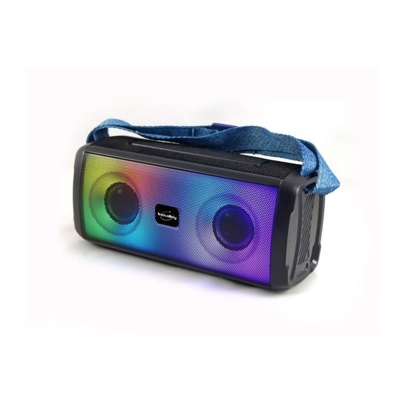 Enceinte lumineuse bluetooth - INOVALLEY - HP345-B - 10W - LEDs - Blue Enceinte lumineuse bluetooth - INOVALLEY - HP345-B - 10W - LEDs - Blue