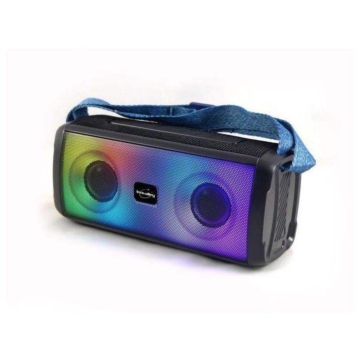 Enceinte lumineuse bluetooth - INOVALLEY - HP345-B - 10W - LEDs - Bluetooth V5.3 - Micro - TWS - FM - USB 2.0 - micro SD - AUX-I