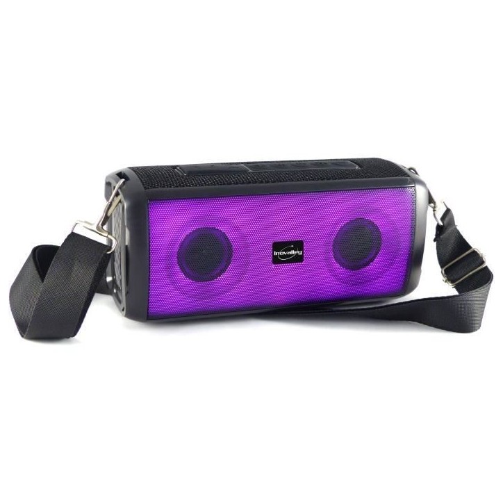 Enceinte lumineuse bluetooth - INOVALLEY - HP345-B - 10W - LEDs - Bluetooth V5.3 - Micro - TWS - FM - USB 2.0 - micro SD - AUX-I
