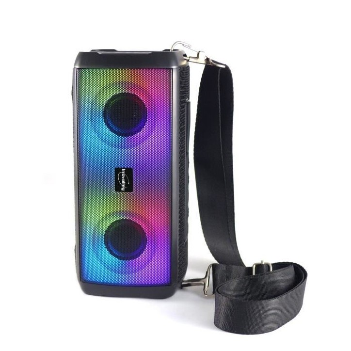 Enceinte lumineuse bluetooth - INOVALLEY - HP345-B - 10W - LEDs - Bluetooth V5.3 - Micro - TWS - FM - USB 2.0 - micro SD - AUX-I