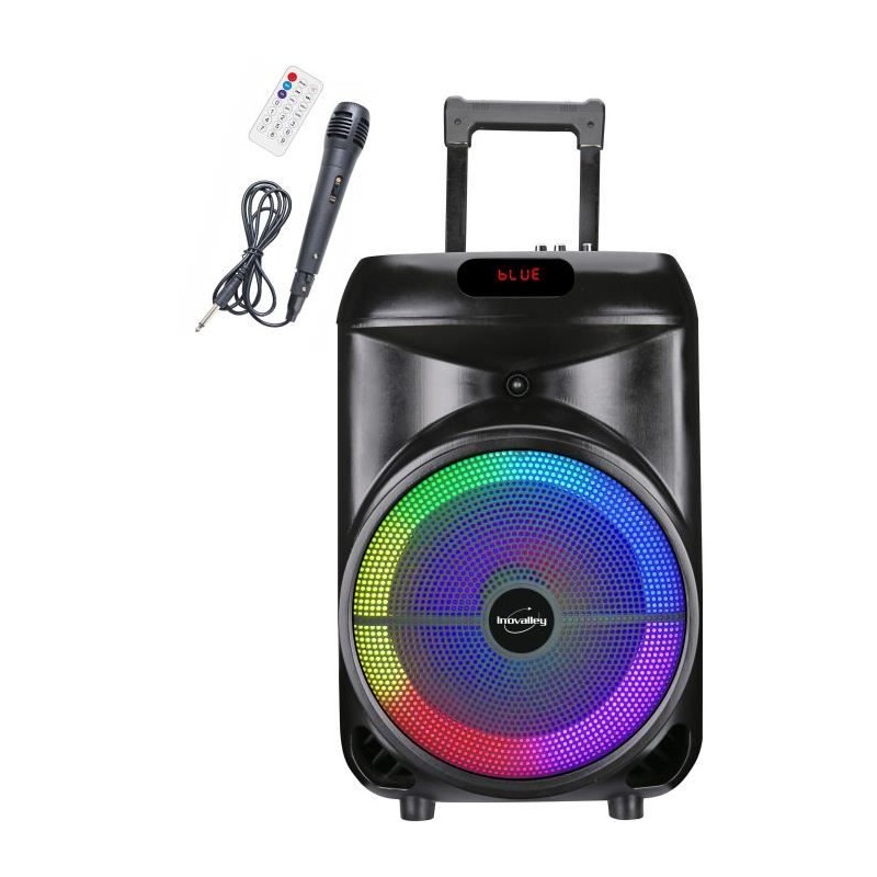 Enceinte trolley - INOVALLEY - KA122 - 700W - Bluetooth - Lumineuse Enceinte trolley - INOVALLEY - KA122 - 700W - Bluetooth - Lumineuse