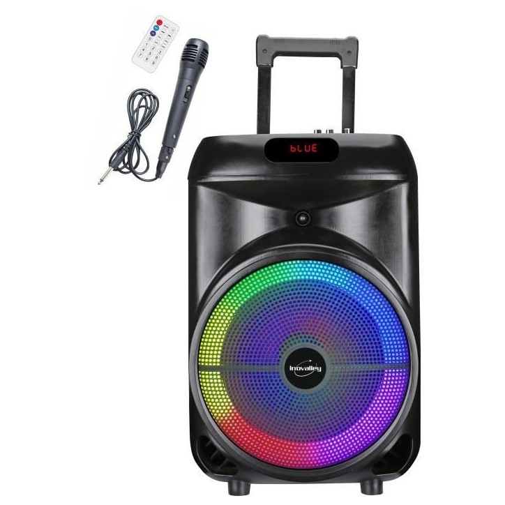 Enceinte trolley - INOVALLEY - KA122 - 700W - Bluetooth - Lumineuse Enceinte trolley - INOVALLEY - KA122 - 700W - Bluetooth - Lumineuse