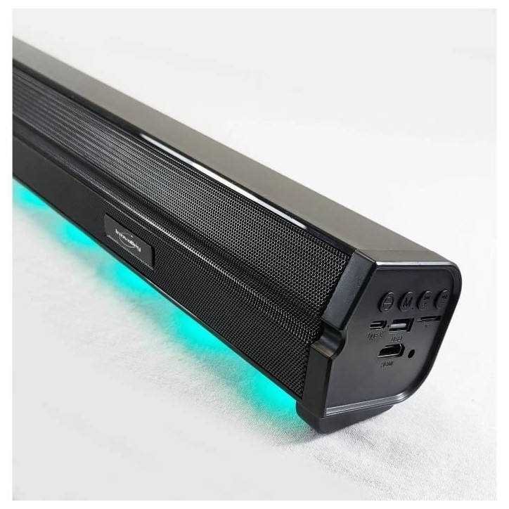 Barre de son lumineuse - INOVALLEY - BS11 -60W - LED - Bluetooth V5.0 - HDMI - USB 2.0 - micro SD - FM - Batterie 2400mAh