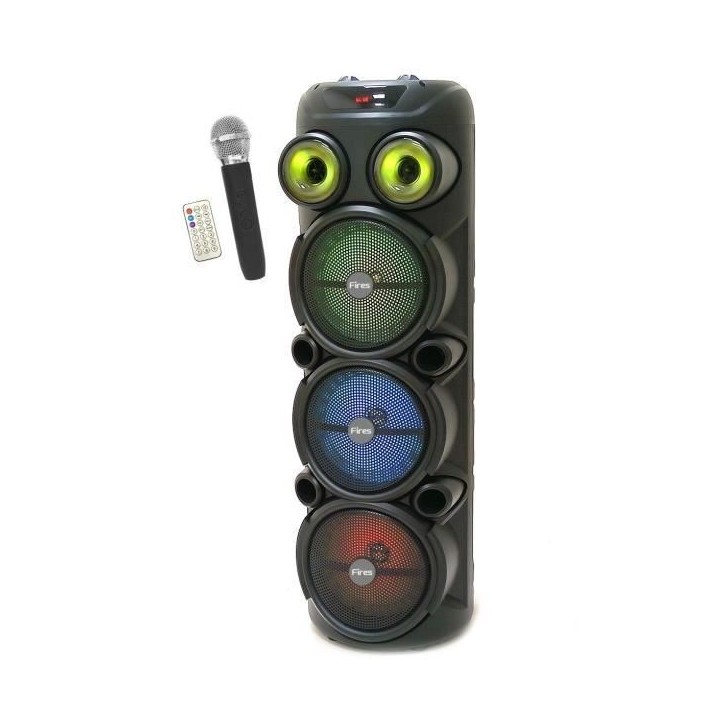 Enceinte karaoké lumineuse - INOVALLEY - KA129-XXL - Bluetooth V5.0 - 90 cm - 1000 W - Haut-parleurs 3 x 8'' - Micro sans fil i