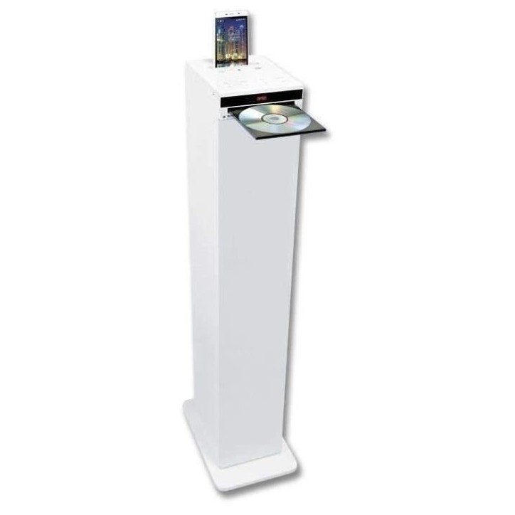 Systeme audio Bluetooth INOVALLEY HP32-CD-W - Lecteur CD - Radio FM - Haut-parleurs 4x15W - Blanc
