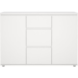 Buffet - Blanc - 2 portes - 3 tiroirs - 119 x 40x 83 cm LUK
