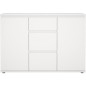 Buffet - Blanc - 2 portes - 3 tiroirs - 119 x 40x 83 cm LUK