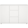 Buffet - Blanc - 2 portes - 3 tiroirs - 119 x 40x 83 cm LUK