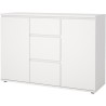 Buffet - Blanc - 2 portes - 3 tiroirs - 119 x 40x 83 cm LUK