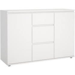 Buffet - Blanc - 2 portes - 3 tiroirs - 119 x 40x 83 cm LUK