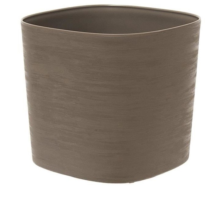 Pot avec réserve d'eau - GARDEN ID Respect - Taupe 40 x 40 cm - 100% déchets ménagers - 100% recyclable - Surface structurée
