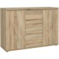 Buffet - Imitation chene - 2 portes - 3 tiroirs
