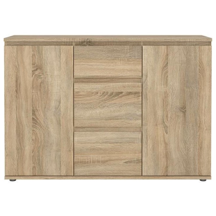 Buffet - Imitation chene - 2 portes - 3 tiroirs Buffet - Imitation chene - 2 portes - 3 tiroirs