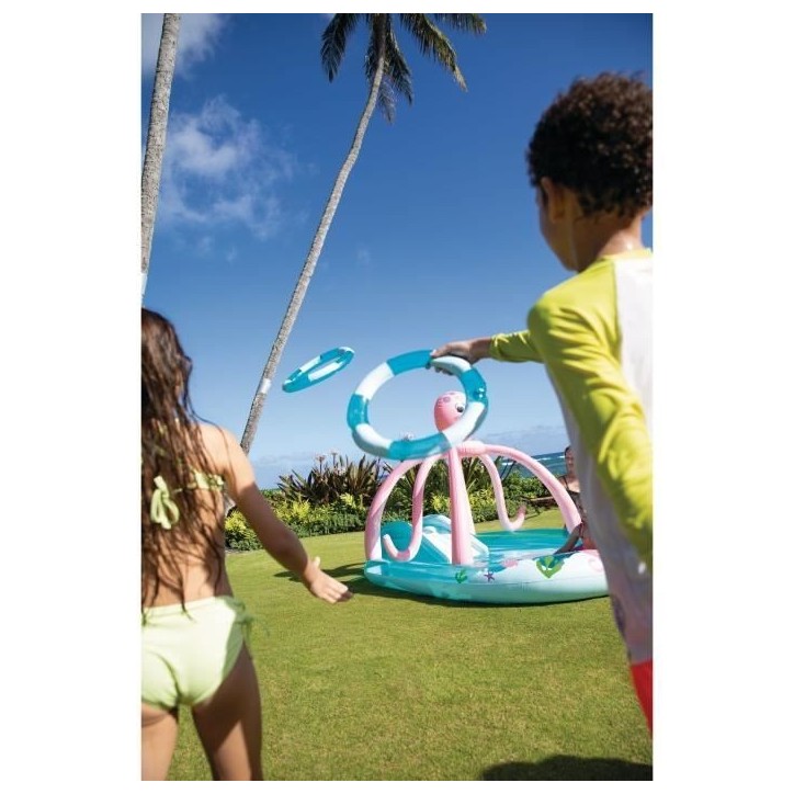 Aire de jeux gonflable - INTEX - Pieuvre - 229 Litres - 2 ans et + - 234 x 183 x 150 cm - Inclus : 2 anneaux gonflables