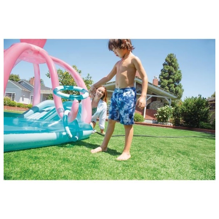 Aire de jeux gonflable - INTEX - Pieuvre - 229 Litres - 2 ans et + - 234 x 183 x 150 cm - Inclus : 2 anneaux gonflables