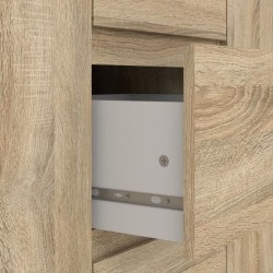 Buffet - Imitation chene - 2 portes - 3 tiroirs