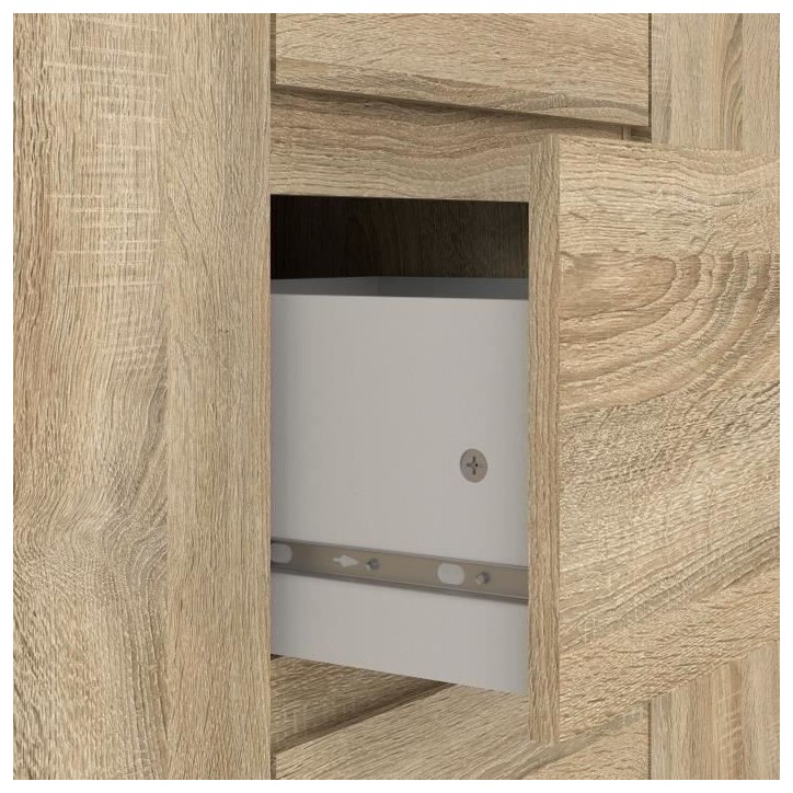 Buffet - Imitation chene - 2 portes - 3 tiroirs Buffet - Imitation chene - 2 portes - 3 tiroirs