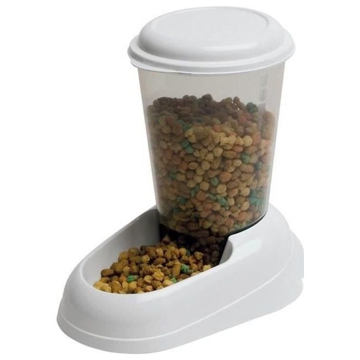 FERPLAST Distributeur croquettes Zenith 3L en plastique - 29,2x20,2x28,8 - Blanc - Chien et chat FERPLAST Distributeur croquettes Zenith 3L en plastique - 29,2x20,2x28,8 - Blanc - Chien et chat