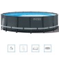 Kit Piscine hors sol tubulaire INTEX - Ultra XTR - 488 x 122 cm - Ronde (Filtre a sable, bâche, tapis de sol, échelle) - 26326