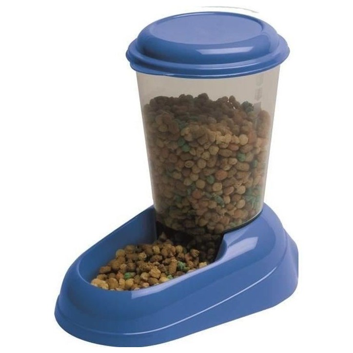 FERPLAST Distributeur croquettes Zenith 3L en plastique - 29,2x20,2x28,8 - Bleu - Chien et chat FERPLAST Distributeur croquettes Zenith 3L en plastique - 29,2x20,2x28,8 - Bleu - Chien et chat