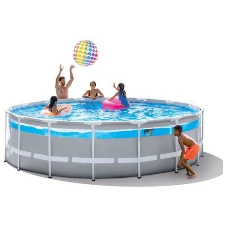 Kit Piscine hors sol tubulaire INTEX - Pris Frame - 488 x 122 cm - Ronde (Pompe, bâche, tapis de sol et échelle) - 26730NP Kit Piscine hors sol tubulaire INTEX - Pris Frame - 488 x 122 cm - Ronde (Pompe, bâche, tapis de sol et échelle) - 26730NP