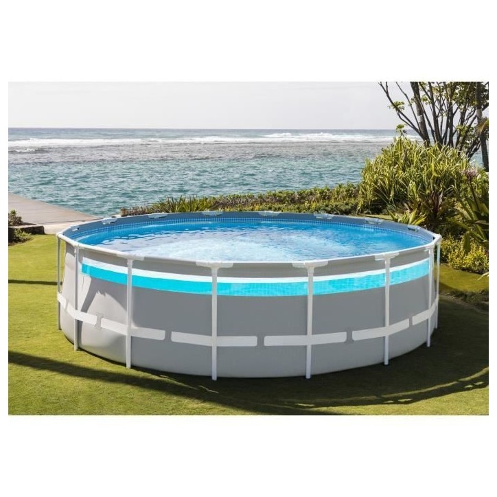 Kit Piscine hors sol tubulaire INTEX - Pris Frame - 488 x 122 cm - Ronde (Pompe, bâche, tapis de sol et échelle) - 26730NP Kit Piscine hors sol tubulaire INTEX - Pris Frame - 488 x 122 cm - Ronde (Pompe, bâche, tapis de sol et échelle) - 26730NP