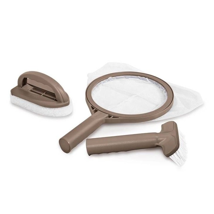 Kit d'entretien pour Spa - Intex - 28004 - Avec brosse incurvée et filet en maille Kit d'entretien pour Spa - Intex - 28004 - Avec brosse incurvée et filet en maille