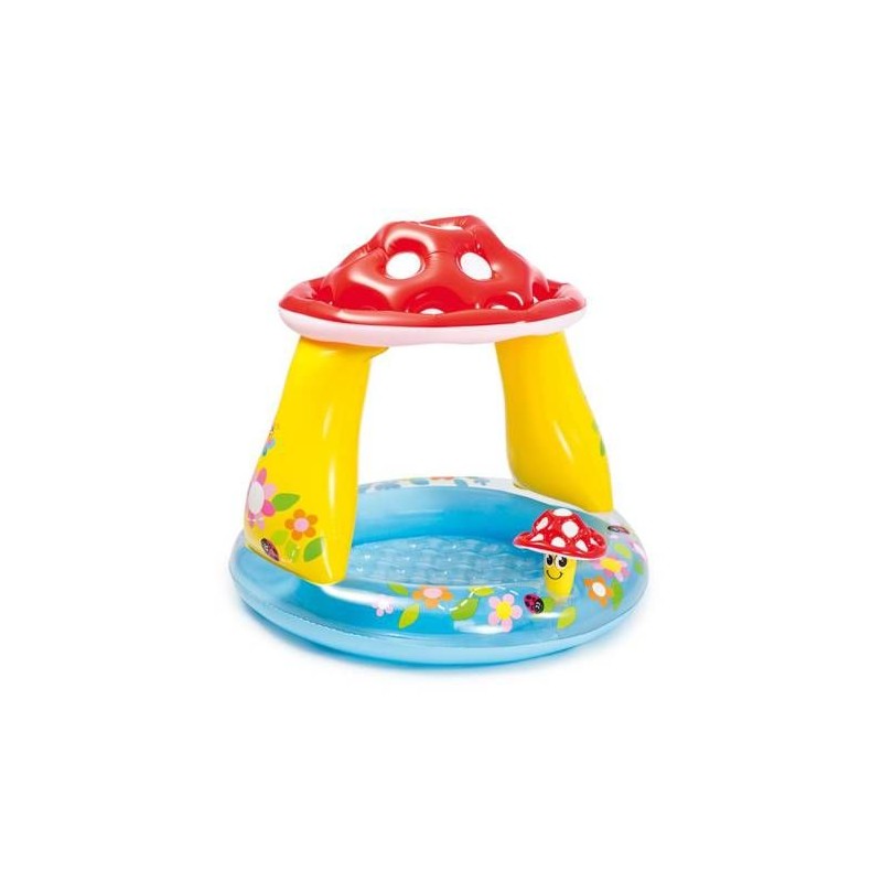Piscine gonflable enfant INTEX - Pataugeoire carrée champignon - 102x Piscine gonflable enfant INTEX - Pataugeoire carrée champignon - 102x