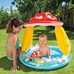 Piscine gonflable enfant INTEX - Pataugeoire carrée champignon - 102x