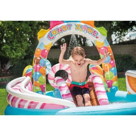Aire de jeux Piscine enfant gonflable - INTEX - Royaume des bonbons - 295 x 191 x 130 cm