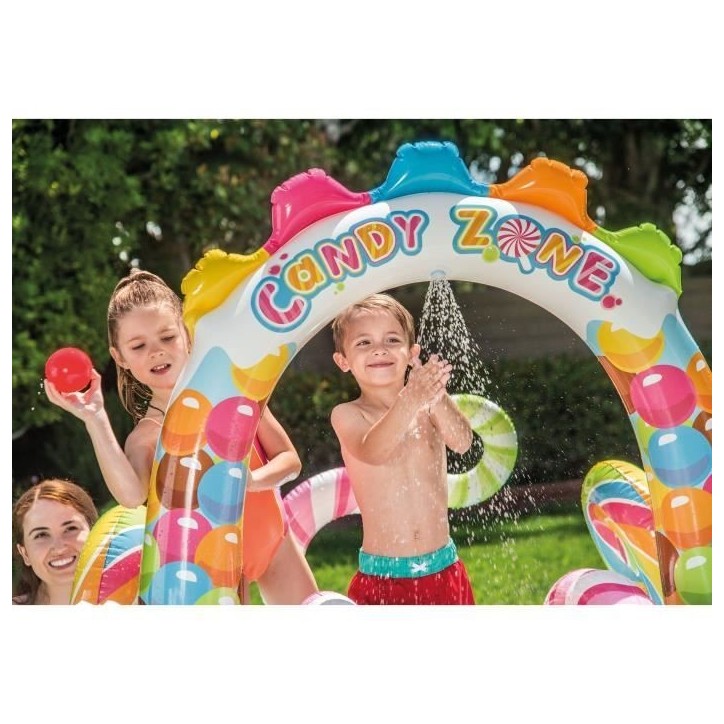 Aire de jeux Piscine enfant gonflable - INTEX - Royaume des bonbons - 295 x 191 x 130 cm