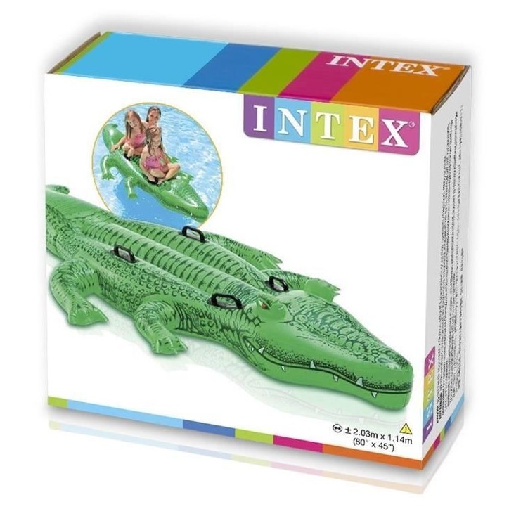 Crocodile a chevaucher - INTEX - Longueur 193 cm - Mixte - A partir de 3 ans Crocodile a chevaucher - INTEX - Longueur 193 cm - Mixte - A partir de 3 ans