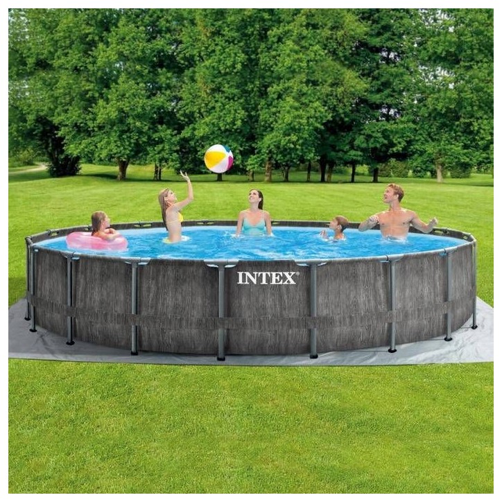 Kit Piscine hors sol tubulaire INTEX - Pris Frame - 549 x 122 cm - Ronde (Pompe, bâche, tapis de sol et échelle) - 26744NP Kit Piscine hors sol tubulaire INTEX - Pris Frame - 549 x 122 cm - Ronde (Pompe, bâche, tapis de sol et échelle) - 26744NP
