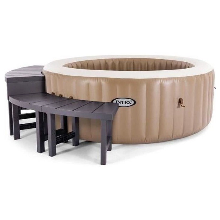 Entourage de spa 4 places rond - INTEX - 28515 - 2 pieces medium + 2 pieces hautes - Léger et résistant UV Entourage de spa 4 places rond - INTEX - 28515 - 2 pieces medium + 2 pieces hautes - Léger et résistant UV