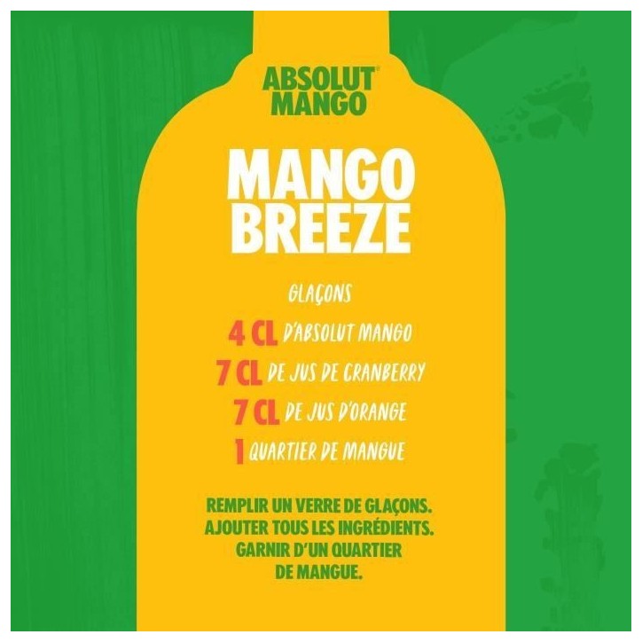 Absolut - Mango - Vodka aromatisée - 38,0% Vol. - 70cl