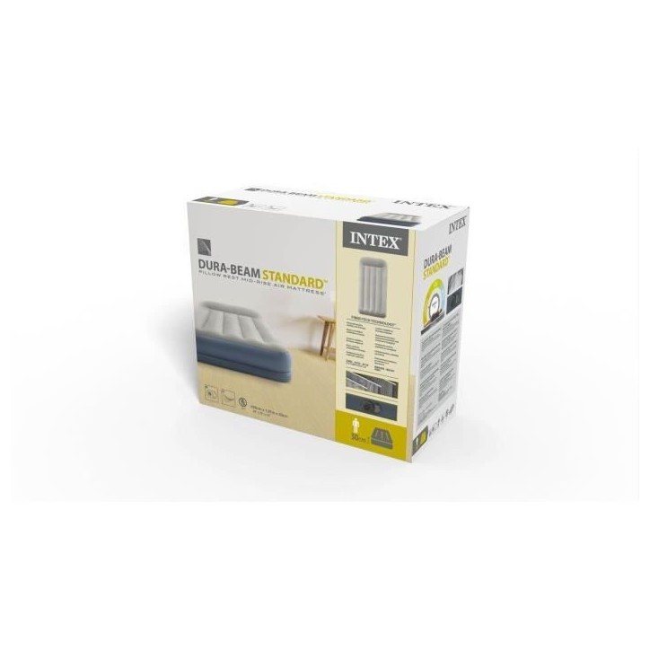 INTEX Matelas gonflable Pillow Rest Mid-Rise 1 place INTEX Matelas gonflable Pillow Rest Mid-Rise 1 place