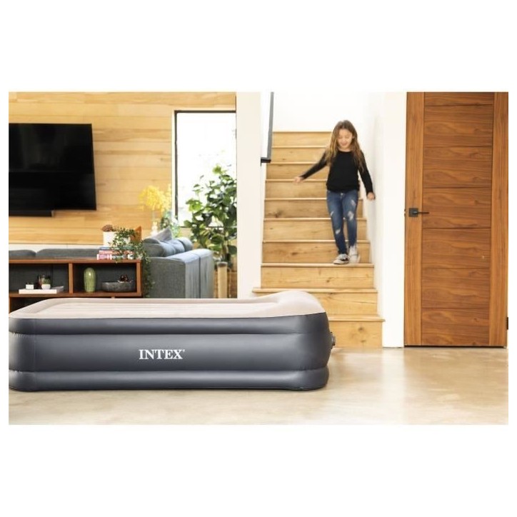 Lit d'appoint gonflable - INTEX - 2 Personnes - 150 x 200 cm - Ultra Plush - Fiber Tech Luxe Lit d'appoint gonflable - INTEX - 2 Personnes - 150 x 200 cm - Ultra Plush - Fiber Tech Luxe