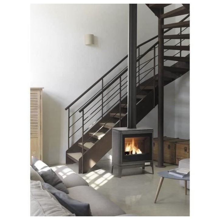 Poele a bois - INVICTA Kazan Grand Angle - 9 Kw - Bûches 58 cm Poele a bois - INVICTA Kazan Grand Angle - 9 Kw - Bûches 58 cm
