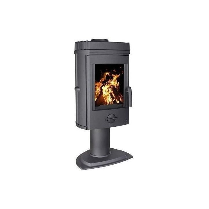 Poele a bois INVICTA Mesnil - Puissance optimale 8 kW - Max: 12kW- Bûches 34 cm max - Fonte - Fabriqué en France - Ecodesign