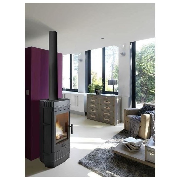 Poele a bois INVICTA Gomont - Puissance optimale: 12 kW - Max: 18 kW - Bûches 45 cm max - Fonte - Fabriqué en France - Ecodesi Poele a bois INVICTA Gomont - Puissance optimale: 12 kW - Max: 18 kW - Bûches 45 cm max - Fonte - Fabriqué en France - Ecodesi