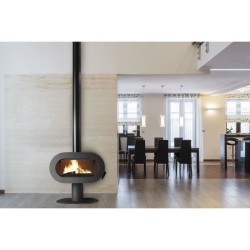 Poele a bois - INVICTA - Fifty plus pied - 10 KW - En fonte - Bûches
