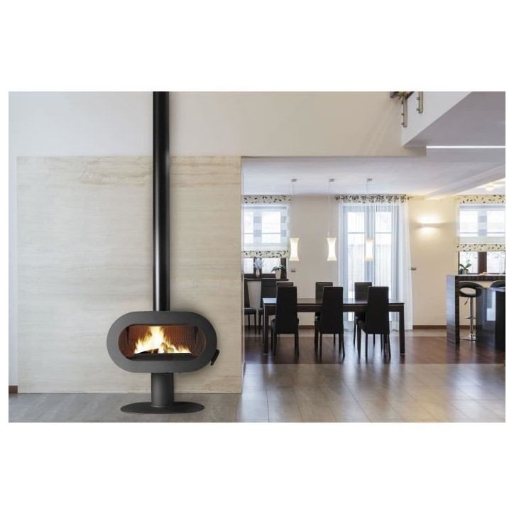 Poele a bois - INVICTA - Fifty plus pied - 10 KW - En fonte - Bûches 60 cm