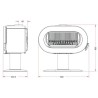 Poele a bois - INVICTA - Fifty plus pied - 10 KW - En fonte - Bûches