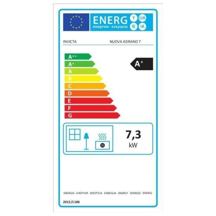 Poele a granulés INVICTA Adrano - 7,3 kW - Rendement 88,7% - Noir Poele a granulés INVICTA Adrano - 7,3 kW - Rendement 88,7% - Noir